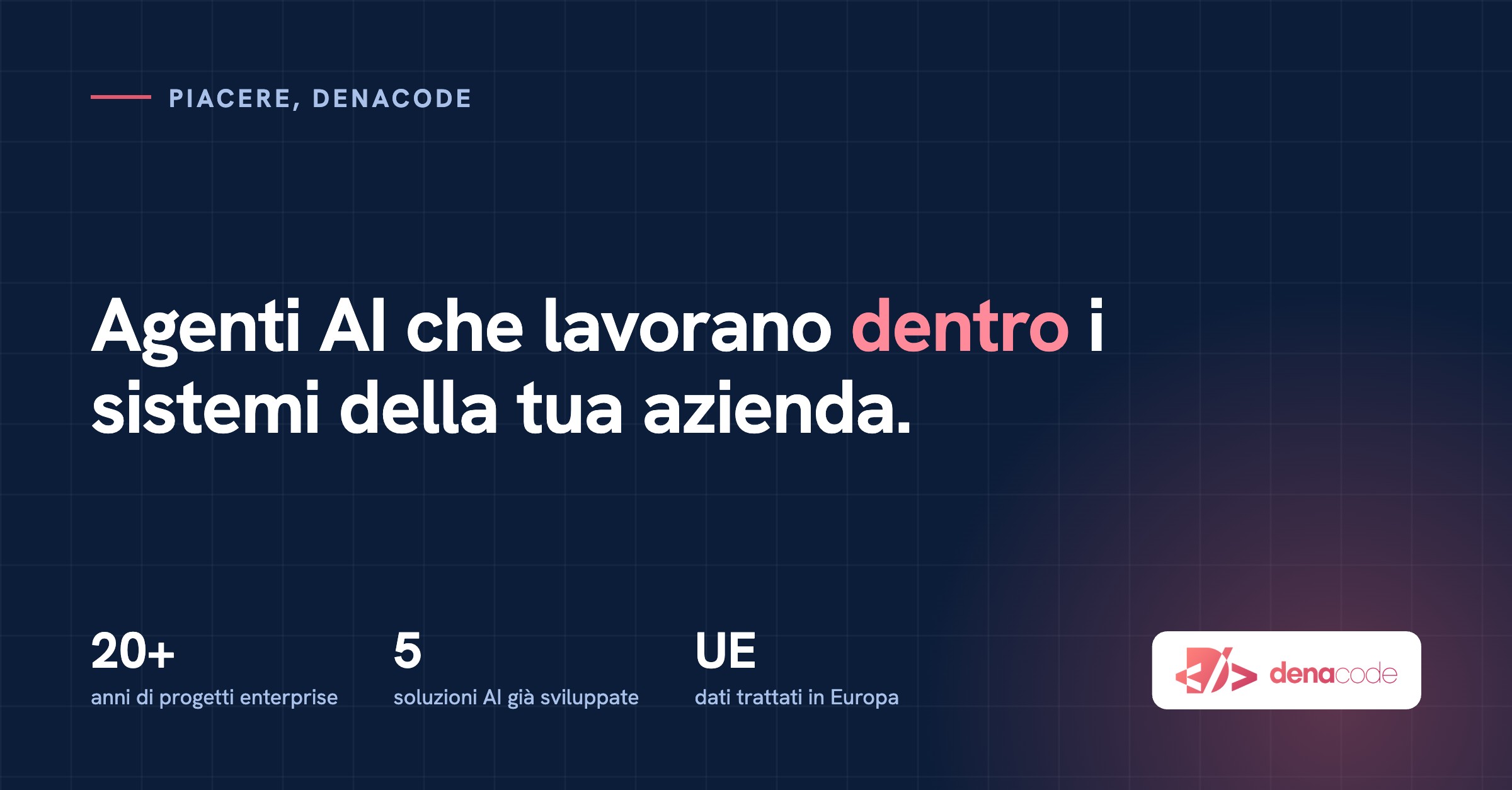 Presentazione di DenaCode, consulenza specializzata in agenti AI